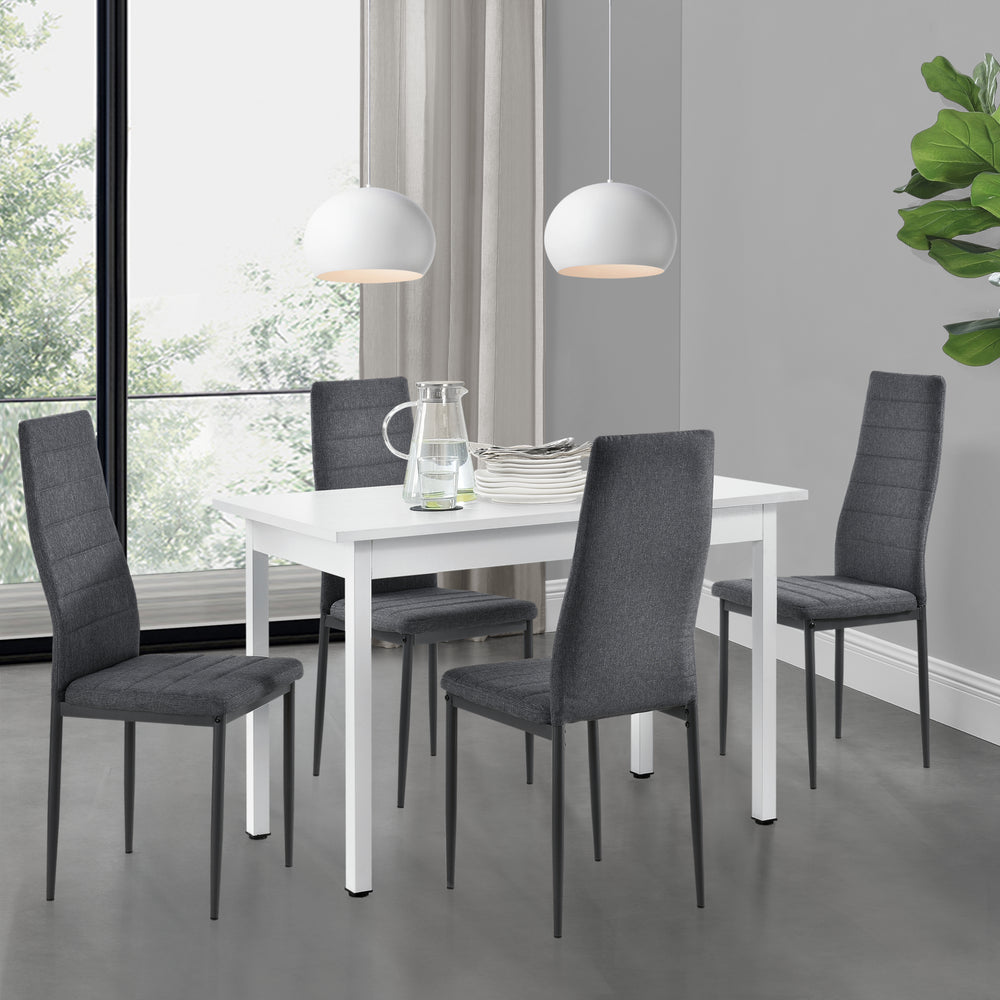 Ensemble salle à manger Honningsvåg 5 pièces avec table 120x60 cm et 4 chaises rembourrées en.casa - premiumXL