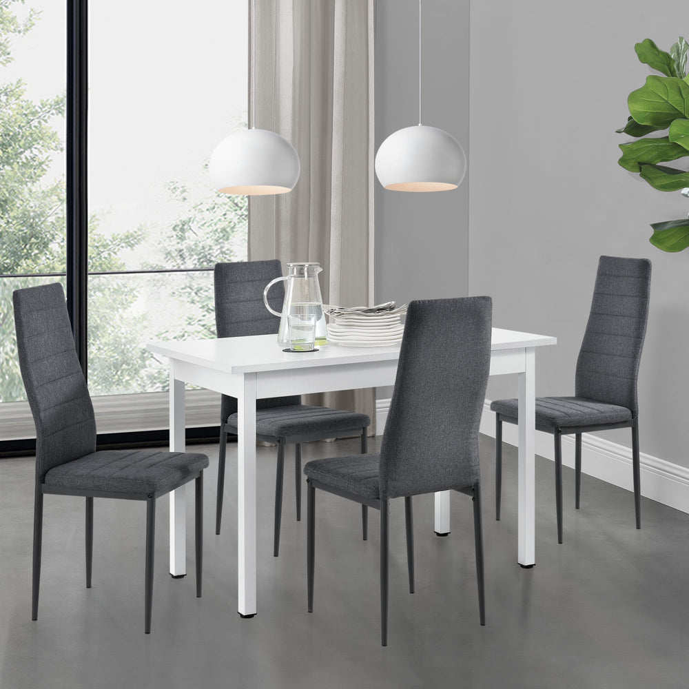 Ensemble salle à manger Honningsvåg 5 pièces avec table 120x60 cm et 4 chaises rembourrées en.casa - premiumXL