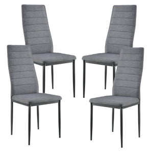 [en.casa] Table de Salle à Manger avec 4 Chaises Table à Manger Table de Cuisine MDF - Feuille de Placage Acier Revêtu par Poudre et Polyester Confortable pour 4 Personnes 120x60x75cm