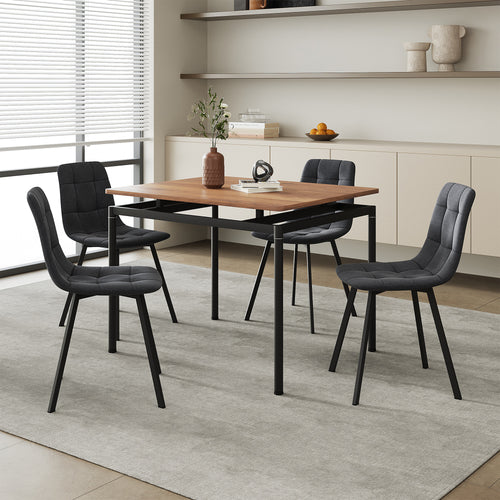 Groupe de repas Hemnes 5 pièces aspect chêne/gris foncé [en.casa]