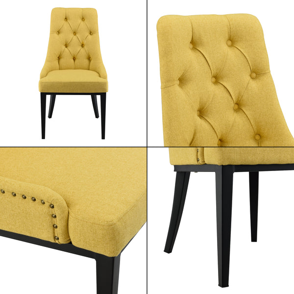 Chaise de Salle à Manger Chester Motif Chesterfield 100x53x60 cm plusieurs couleurs [en.casa]