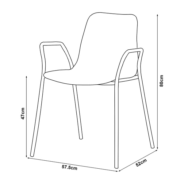 Chaise de salle à manger Kankaanpää 80 x 58 x 52 cm [en.casa]