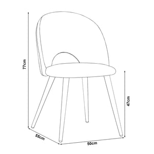 Lot de 2 chaises de salle à manger Karijoki 77 x 50 x 55 cm [en.casa]