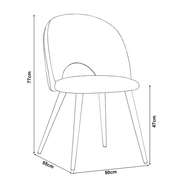 Lot de 2 chaises de salle à manger Karijoki 77 x 50 x 55 cm [en.casa]