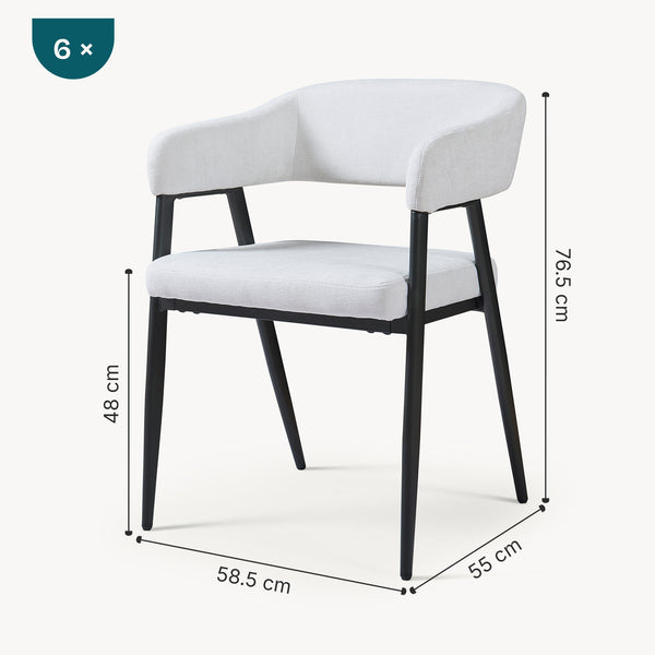 Lot de chaises de salle à manger Kohlmand 77 x 59 x 55 cm [en.casa]