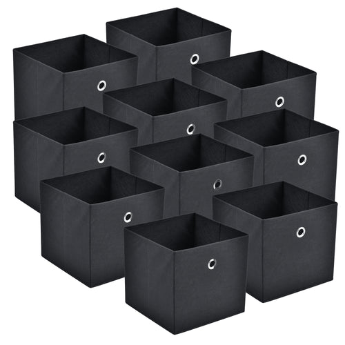 Set de 10 Boîtes de Rangement Textile Non Tissé 28 x 30 x 30 cm [en.casa]