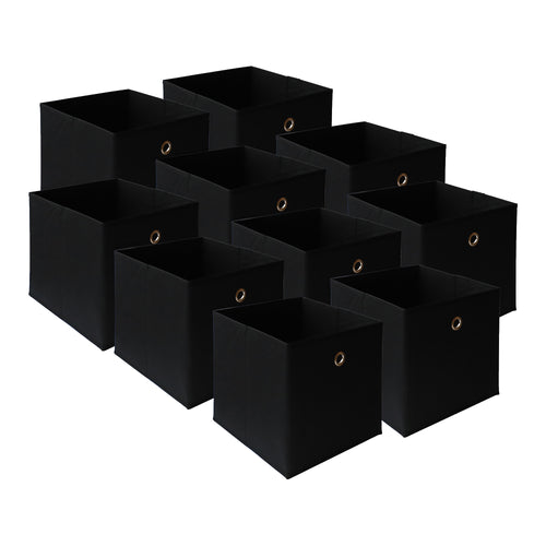 Boîte pliante lot de 10 30x30x28 cm en tissu non tissé différentes couleurs en.casa
