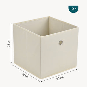 Set de 10 Boîtes de Rangement Textile Non Tissé 28 x 30 x 30 cm [en.casa]