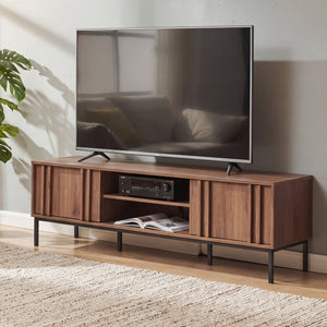 Meuble TV Kilmandar 160x40x49 cm aspect noyer [en.casa]
