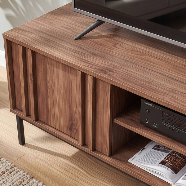 Meuble TV Kilmandar 160x40x49 cm aspect noyer [en.casa]