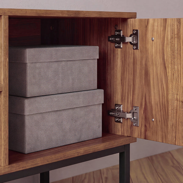 Meuble TV Kilmandar 160x40x49 cm aspect noyer [en.casa]