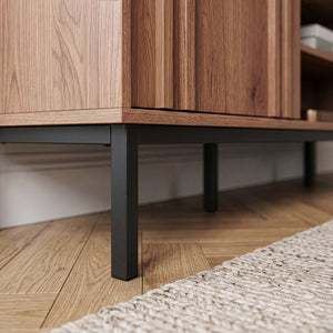 Meuble TV Kilmandar 160x40x49 cm aspect noyer [en.casa]