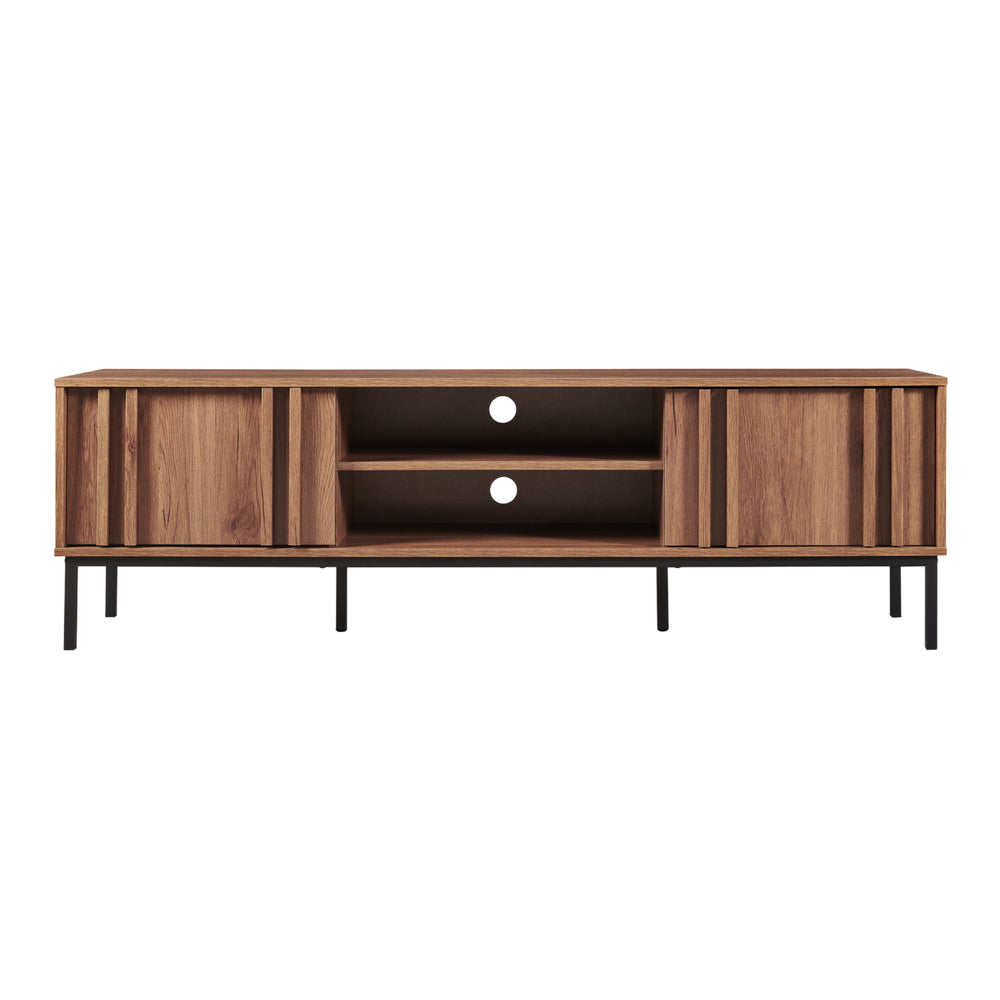 Meuble TV Kilmandar 160x40x49 cm aspect noyer [en.casa]