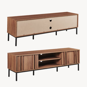 Meuble TV Kilmandar 160x40x49 cm aspect noyer [en.casa]