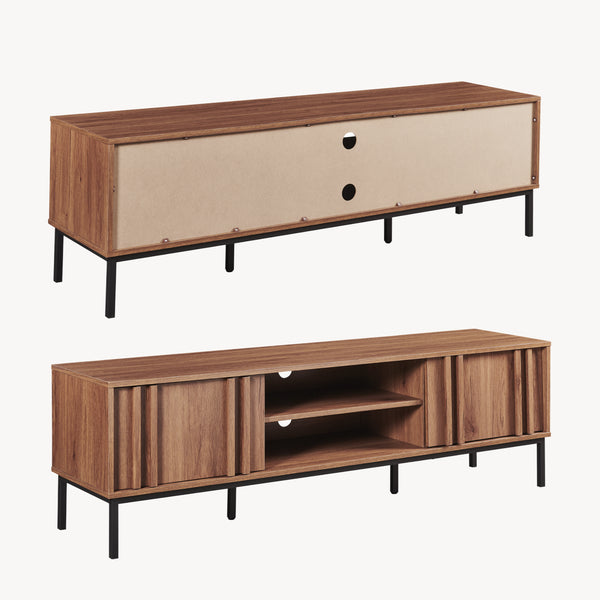 Meuble TV Kilmandar 160x40x49 cm aspect noyer [en.casa]