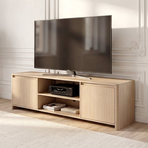 Meuble TV Takranmaa 150x40x50 cm aspect chêne [en.casa]