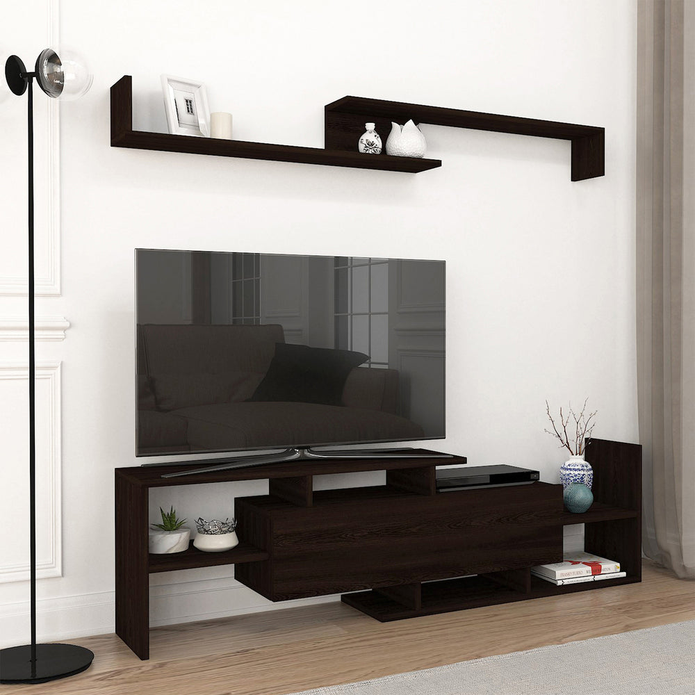 Meuble TV avec étagère murale Liksefte 153,5 x 27,5 x 42 cm [en.casa] 