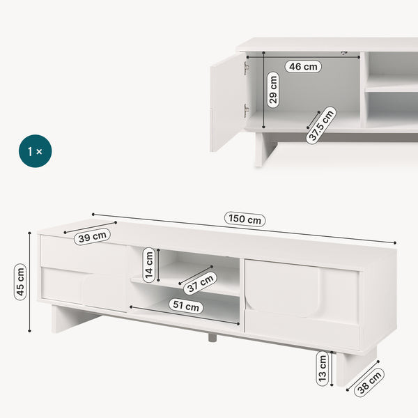Meuble TV Katanshumn avec 2 portes [en.casa]