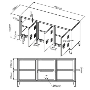 Meuble TV Kotka 58 x 113 x 40 cm [en.casa]