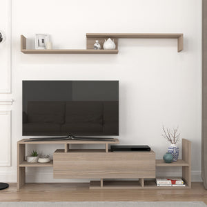 Meuble TV avec étagère murale Liksefte 153,5 x 27,5 x 42 cm [en.casa] 