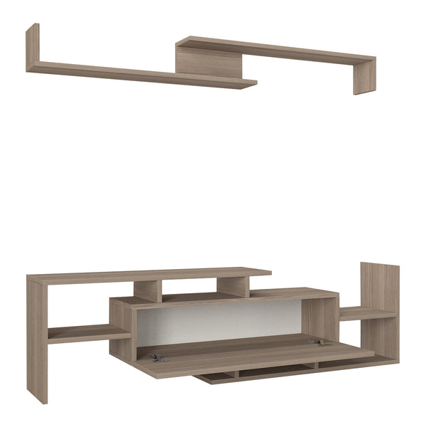 Meuble TV avec étagère murale Liksefte 153,5 x 27,5 x 42 cm [en.casa] 