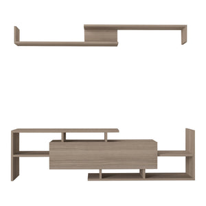 Meuble TV avec étagère murale Liksefte 153,5 x 27,5 x 42 cm [en.casa] 