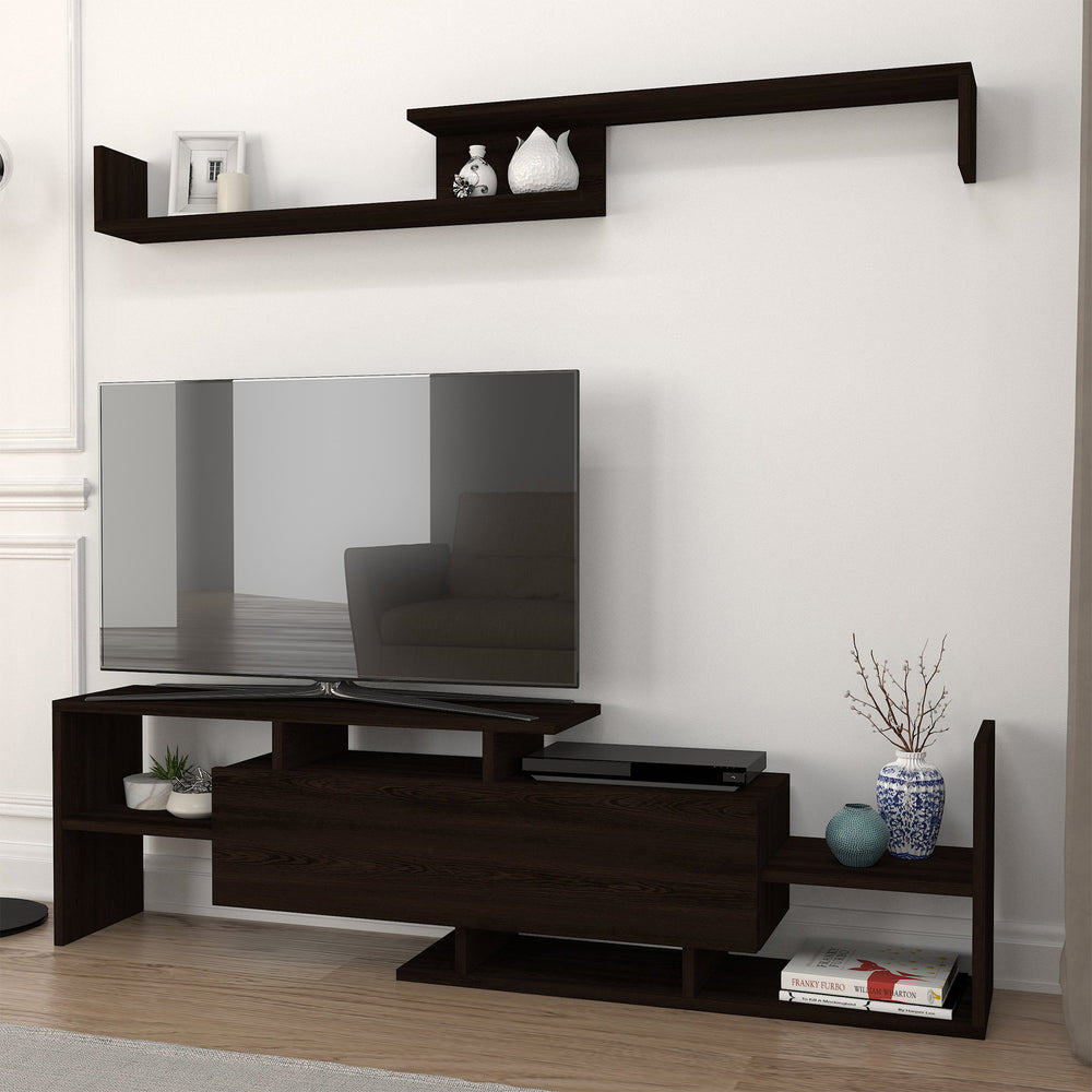 Meuble TV avec étagère murale Liksefte 153,5 x 27,5 x 42 cm [en.casa] 