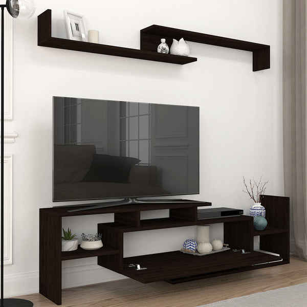 Meuble TV avec étagère murale Liksefte 153,5 x 27,5 x 42 cm [en.casa] 