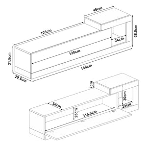 Meuble TV mural Luhanka 150 x 30 x 39 cm [en.casa]