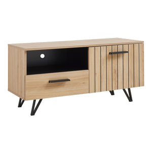 Meuble TV Noppen effet chêne noir [en.casa]