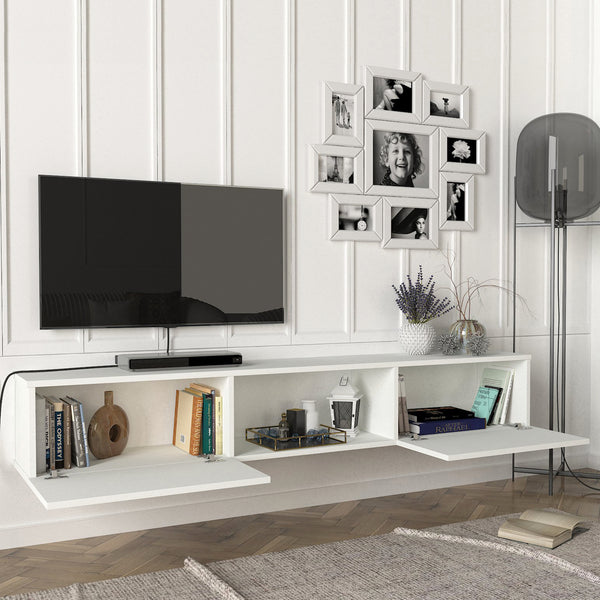 Meuble TV Paltamo 180x31x29,5cm en différentes couleurs [en.casa]