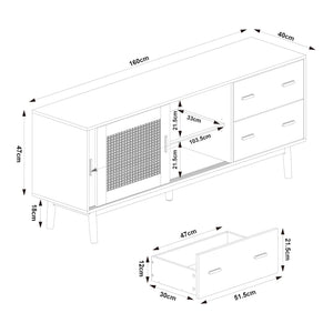 Meuble TV Susa 160 x 40 x 65 cm [en.casa]