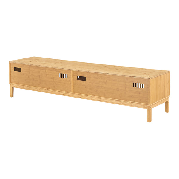 Meuble TV Videbæk bambou naturel [en.casa]