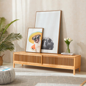 Meuble TV Videbæk bambou naturel [en.casa]