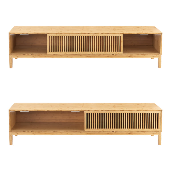 Meuble TV Videbæk bambou naturel [en.casa]