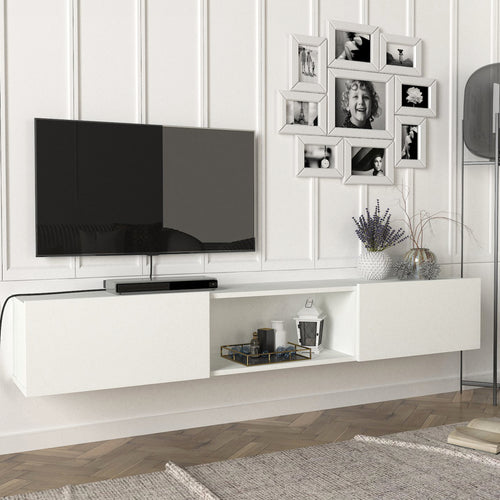 Meuble TV Paltamo 180x31x29,5cm en différentes couleurs [en.casa] - premiumXL