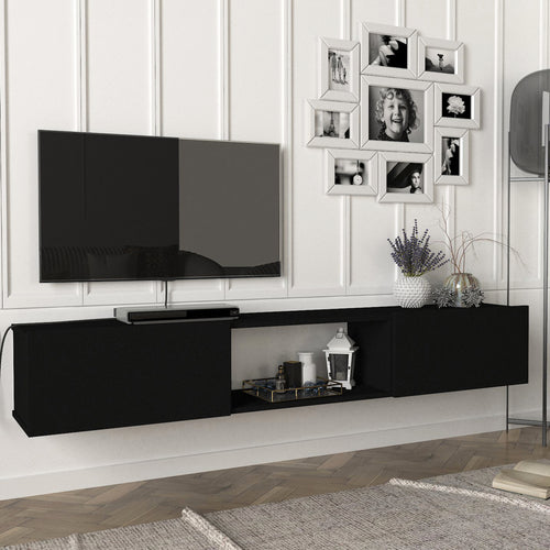 Meuble TV Paltamo 180x31x29,5cm en différentes couleurs [en.casa] - premiumXL