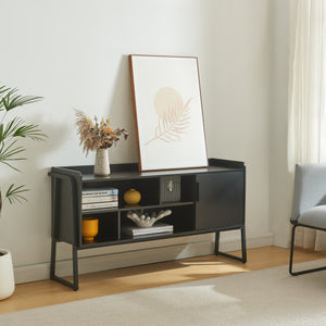 Meuble TV Storfjord 120x34x63 cm Noir [en.casa] - premiumXL