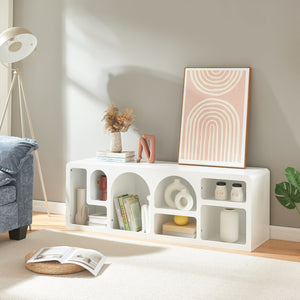 Meuble TV Vågå 140x40x48 cm blanc [en.casa] - premiumXL