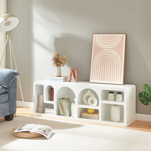 Meuble TV Vågå 140x40x48 cm blanc [en.casa] - premiumXL