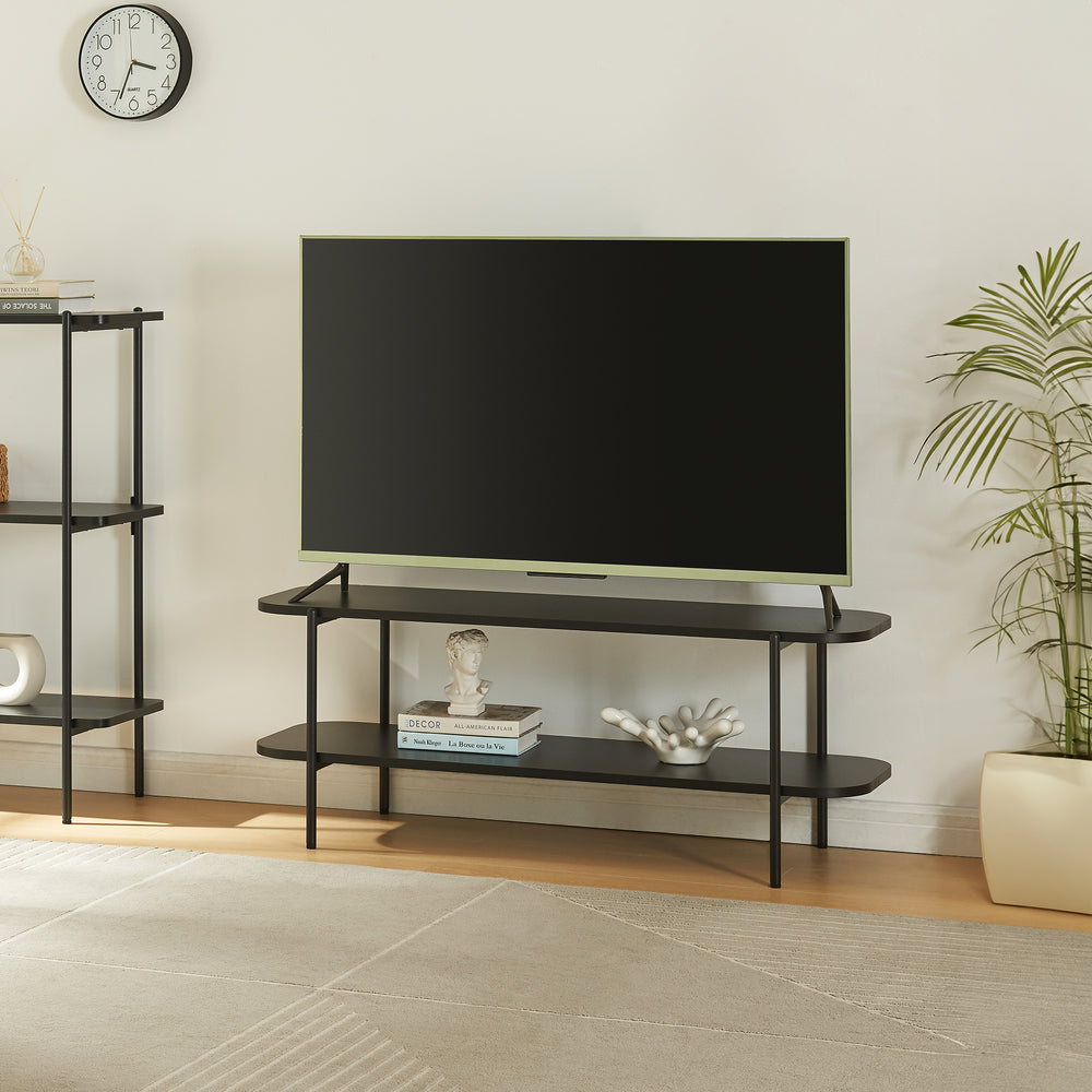 Meuble TV Samnanger 120x40x45 cm Noir [en.casa] - premiumXL