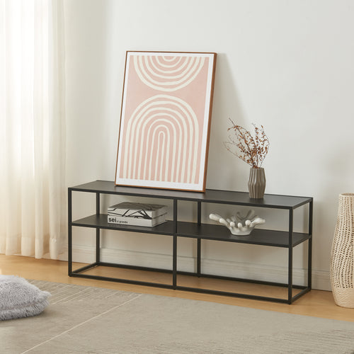 Table TV Solund 120x30x46cm Noir [en.casa]