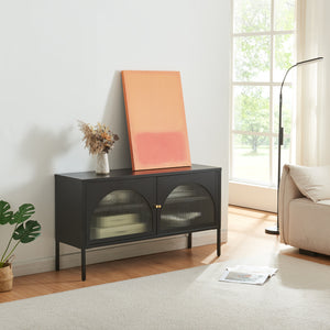 Meuble TV Karlskrona 115x35x64 cm Noir, mat [en.casa] - premiumXL