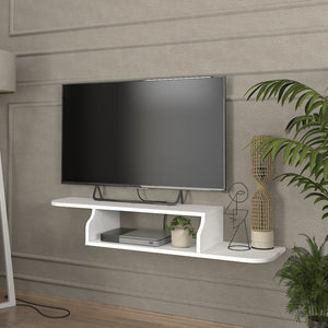 Meuble TV mural Kershaby 120x30x19 cm blanc [en.casa] - premiumXL