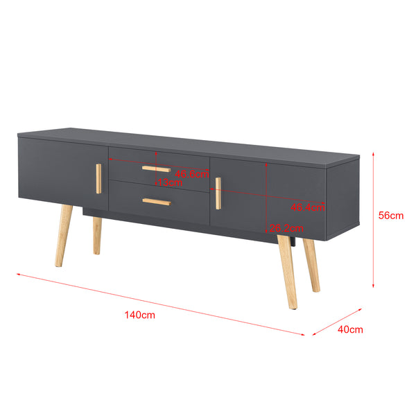 Meuble TV Alavus 140 x 40 x 56 cm [en.casa]