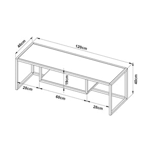 Meuble TV Isokyrö en métal 120 x 40 x 40 cm [en.casa]