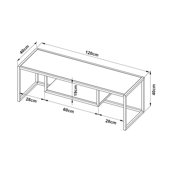 Meuble TV Isokyrö en métal 120 x 40 x 40 cm [en.casa]