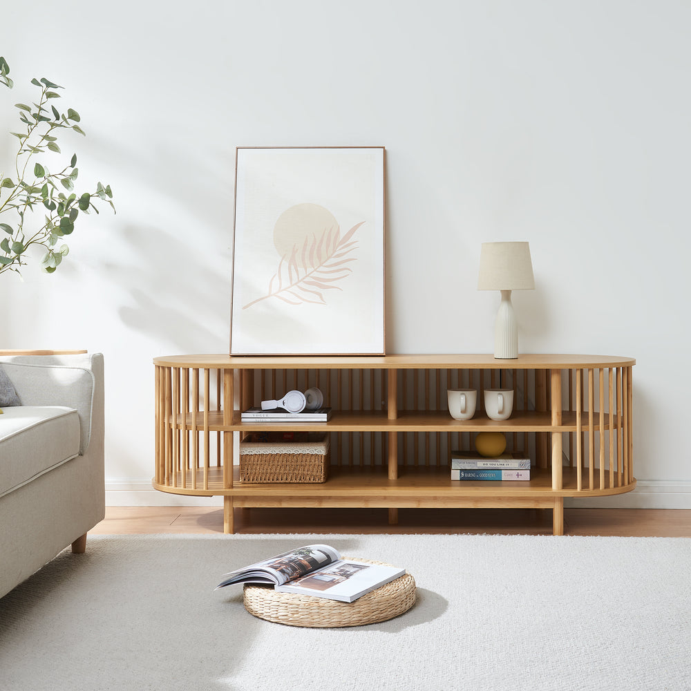 Meuble TV Jarvenpaa bambou naturel [en.casa] 