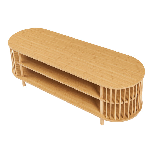 Meuble TV Jarvenpaa bambou naturel [en.casa] 