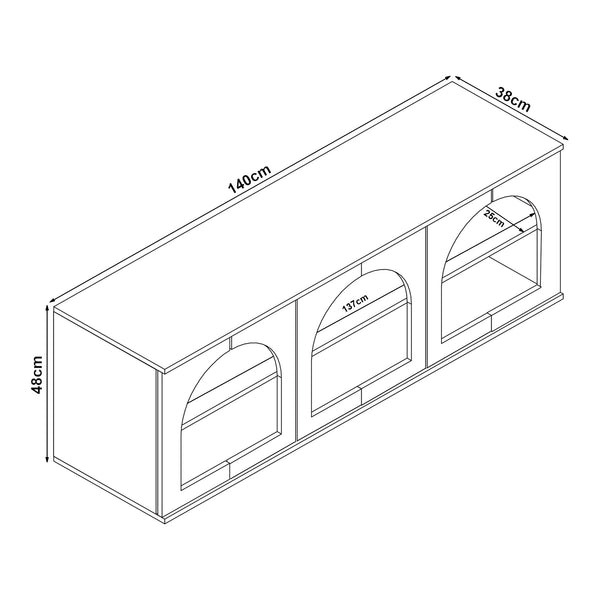 Meuble TV Trorhun 140 x 38 x 48 cm [en.casa] 